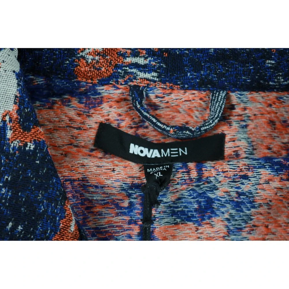 Fashion Nova Men Shirt Mens XL Blue Hayward Tapestry Short Sleeve Abstract New